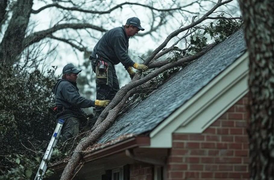 what to do when a tree falls on roof